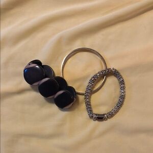 Black and Silver Bracelet Set